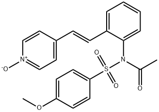 (E)-4-[2-[2-[N-乙酰基-N-[(4-甲氧基苯基)磺酰]氨基]苯基]乙烯基]吡啶 1-氧化物,173529-46-9,结构式