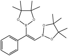 (E)-フェニル-1,2-エチレンジボロン酸ビス(ピナコール)エステル 化学構造式