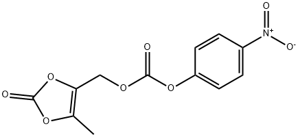 (5-甲基-2-氧代-1,3-二氧杂环戊烯-4-基)甲基 4-硝基苯基碳酸酯,173604-87-0,结构式