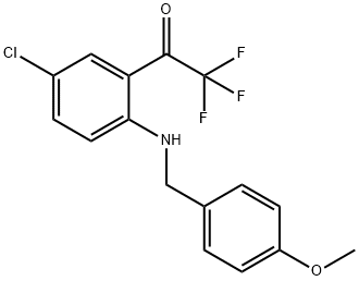 4-Chloro-N-(4-methoxybenzyl)-2-(trifluoroacetyl)aniline Struktur