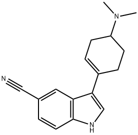3-(4-(dimethylamino)cyclohex-1-
enyl)-1H-indole-5-carbonitrile,173906-55-3,结构式