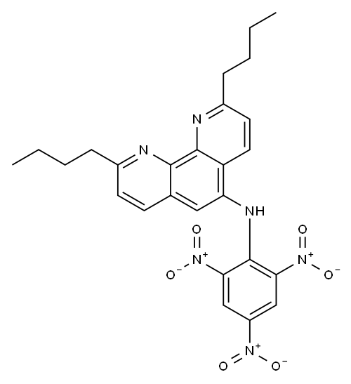 2,9-ジブチル-5-ピクリルアミノ-1,10-フェナントロリン 化学構造式