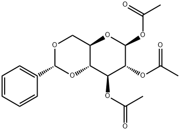4,6-Di-O-benzyliden-1,2,3-tri-O-acetyl-β-D-glucopyranose Structure