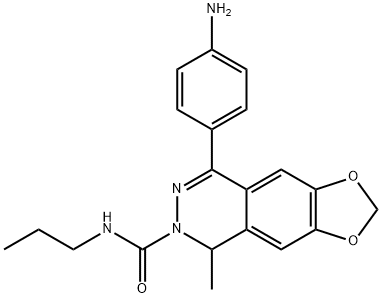 (+/-)-4-(4-AMINOPHENYL)-1,2-DIHYDRO-1-METHYL-2-PROPYLCARBAMOYL-6,7-METHYLENEDIOXYPHTHALAZINE|8-(4-氨基苯基)-5-甲基-N-丙基-1,3-二氧杂环戊烯并[4,5-G]酞嗪-6(5H)-甲酰胺