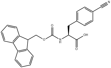 (S)-N-FMOC-4-シアノフェニルアラニン 化学構造式