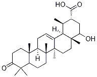 22-Hydroxy-3-oxo-12-ursen-30-oic acid 化学構造式