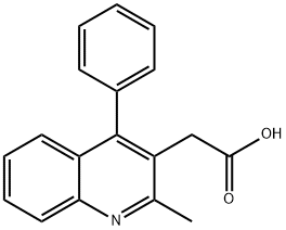 (2-甲基-4-苯基喹啉-3-基)乙酸盐酸盐, 17401-15-9, 结构式