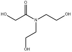 2-ヒドロキシ-N,N-ビス(2-ヒドロキシエチル)アセトアミド 化学構造式
