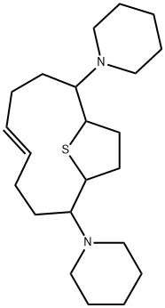 1-[(5Z)-2-(1-piperidyl)-13-thiabicyclo[8.2.1]tridec-5-en-9-yl]piperidi ne Struktur