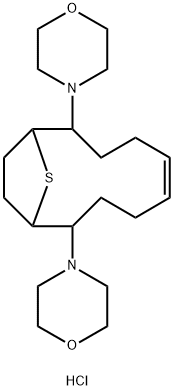2,9-Dimorpholino-13-thiabicyclo(8.2.1)tridec-5-ene dihydrochloride Structure