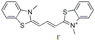 3-methyl-2-[3-(3-methyl-3H-benzothiazol-2-ylidene)prop-1-enyl]benzothiazolium iodide Structure