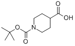 1-叔丁氧羰酰哌啶-4-羧酸,174316-71-3,结构式