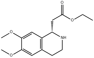 1-Isoquinolineacetic acid, 1,2,3,4-tetrahydro-6,7-dimethoxy-, ethyl ester, (1S)- Structure