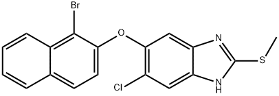 5-((1-Bromo-2-naphthalenyl)oxy)-6-chloro-2-(methylthio)-1H-benzimidazo le Structure