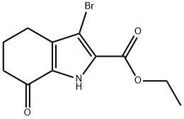 3-溴-4,5,6,7-四氢-7-氧代-1H-吲哚-2-羧酸乙酯, 174504-72-4, 结构式