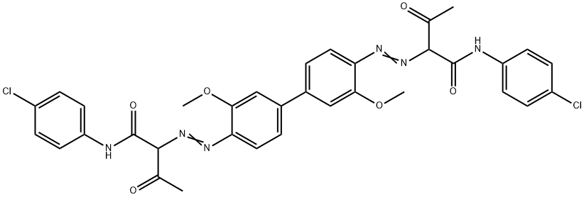 2,2'-[(3,3'-dimethoxy[1,1'-biphenyl]-4,4'-diyl)bis(azo)]bis[N-(4-chlorophenyl)-3-oxobutyramide] Structure