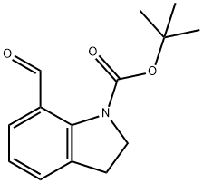 N-BOC-吲哚啉-7-甲醛 结构式