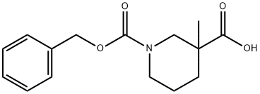 1-N-Cbz-3-Methylpiperidine-3-carboxylic acid 化学構造式