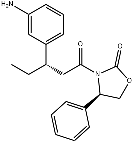 [R-(R*,S*)]-3-[3-(3-Aminophenyl)-1-oxopentyl]-4-phenyl-2-oxazolidinone Structure