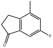 6-フルオロ-4-メチル-2,3-ジヒドロ-1H-インデン-1-オン 化学構造式