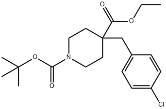 N-BOC-4-(4-氯苄基)哌啶-4-羧酸乙酯, 174605-91-5, 结构式