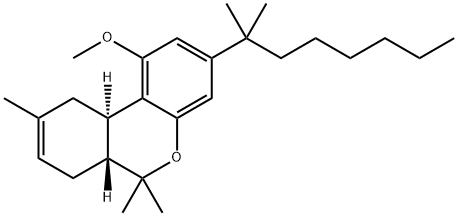 (6aR)-1-メトキシ-3-(1,1-ジメチルヘプチル)-6,6,9-トリメチル-6aβ,7,10,10aα-テトラヒドロ-6H-ジベンゾ[b,d]ピラン 化学構造式