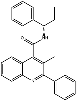 3-メチル-2-フェニル-N-[(1S)-1-フェニルプロピル]-4-キノリンカルボキサミド 化学構造式