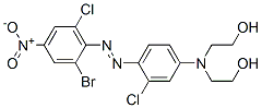 2,2'-[[4-[(2-ブロモ-6-クロロ-4-ニトロフェニル)アゾ]-3-クロロフェニル]イミノ]ビス(エタノール) 化学構造式