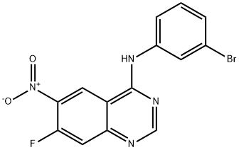 N-(3-bromophenyl)-7-fluoro-6-nitroquinazolin-4-amine Struktur