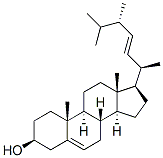(22E,24S)-24-メチルコレスタ-5,22-ジエン-3β-オール 化学構造式
