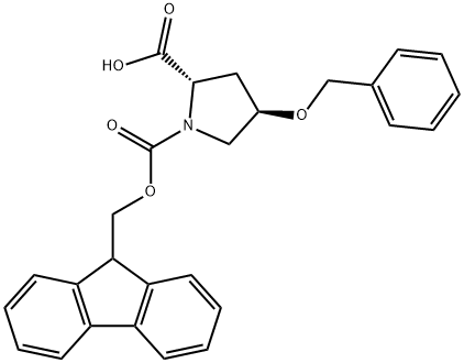 N-芴甲氧羰基-O-苄基-L-4-羟基脯氨酸 结构式
