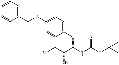 tert-butyl (2S,3S)-1-(4-(benzyloxy)phenyl)-4-chloro-3-hydroxybutan-2-ylcarbamate Struktur