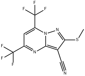 5,7-BIS(TRIFLUOROMETHYL)-3-CYANO-2-(METHYLTHIO)PYRAZOLO[1,5-A]PYRIMIDINE Structure