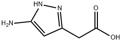 5-アミノ-1H-ピラゾール-3-酢酸 化学構造式