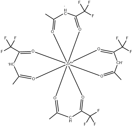 テトラキス(トリフルオロ-2,4-ペンタンジオナト)ジルコニウム(IV) 化学構造式