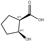 顺式-2-羟基-1-环戊烷羧酸, 17502-28-2, 结构式
