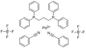 [Pd(dppp)(PhCN)2](BF4)2 Struktur