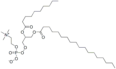 2-[(2-decanoyloxy-3-octadecanoyloxy-propoxy)-oxido-phosphoryl]oxyethyl -trimethyl-azanium Struktur