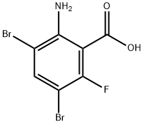 2-氨基-3,5-二溴-6-氟苯甲酸 结构式
