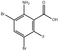 2-氨基-3,5-二溴-6-氟苯甲酸, 175135-10-1, 结构式