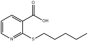 2-(ペンチルチオ)ニコチン酸 化学構造式
