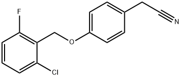 4-(2-クロロ-6-フルオロベンジルオキシ)フェニルアセトニトリル 化学構造式