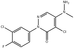 4-CHLORO-2-(3-CHLORO-4-FLUOROPHENYL)-5-(1-METHYL-HYDRAZINO)-3-(2H)-PYRIDAZINONE Struktur
