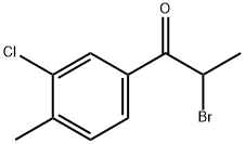 2-ブロモ-1-(3-クロロ-4-メチルフェニル)プロパン-1-オン 化学構造式