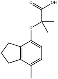 2-甲基-2-[(7-甲基-2,3-二氢-1H-茚-4-基)氧基]丙酸 结构式