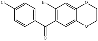 (7-溴-2,3-二氢苯并[B][1,4]二噁英-6-基)(4-氯苯基)甲酮, 175136-39-7, 结构式