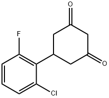5-(2-クロロ-6-フルオロフェニル)シクロヘキサン-1,3-ジオン 化学構造式