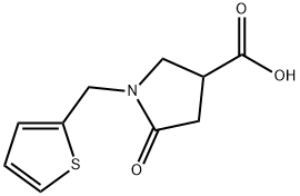 5-オキソ-1-(2-チエニルメチル)ピロリジン-3-カルボン酸 化学構造式