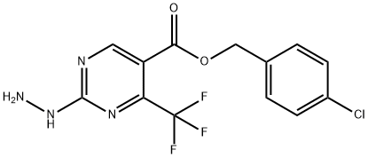 2-ヒドラジノ-4-(トリフルオロメチル)ピリミジン-5-カルボン酸4-クロロベンジル 塩化物 化学構造式