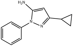 3 - 环丙基- 1-苯基- 1H-吡唑-5 - 胺, 175137-45-8, 结构式
